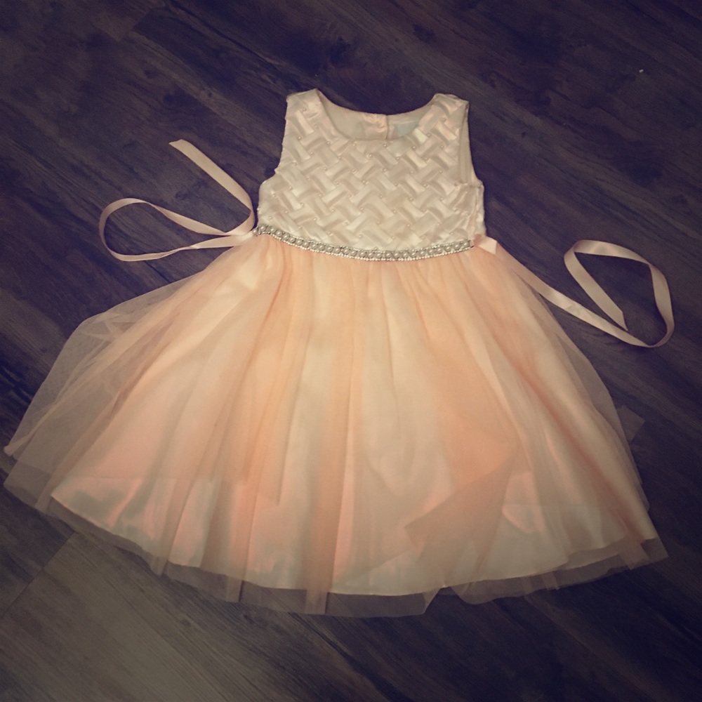 Little Girls Orange Formal Dress